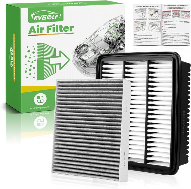 RVgolf Store Engine+Cabin Air Filters Fit for 2021-2026 Hyundai Elantra L4 1.6L, 2021-2026 Elantra L4 2.0L, 2022-2026 Elantra N L4 2.0L Engine Air Filter Replacement Accessories 97133L1000 28113AA100 - Image 1